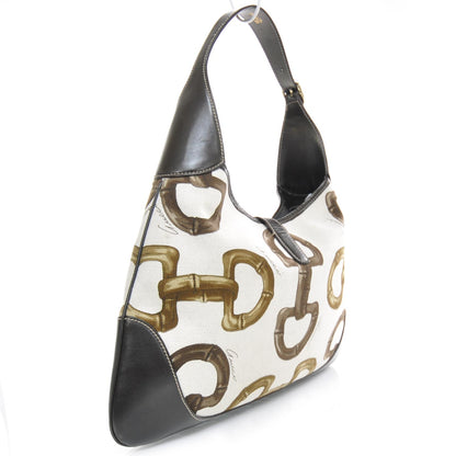Gucci Canvas Bamboo Horsebit Print Medium Jackie O Hobo 2 of 10