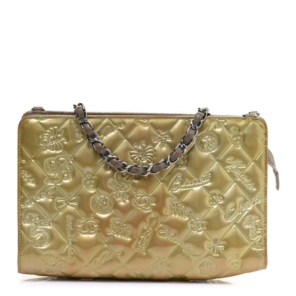 Chanel Patent Calfskin Lucky Symbols Pochette Gold 1 of 17