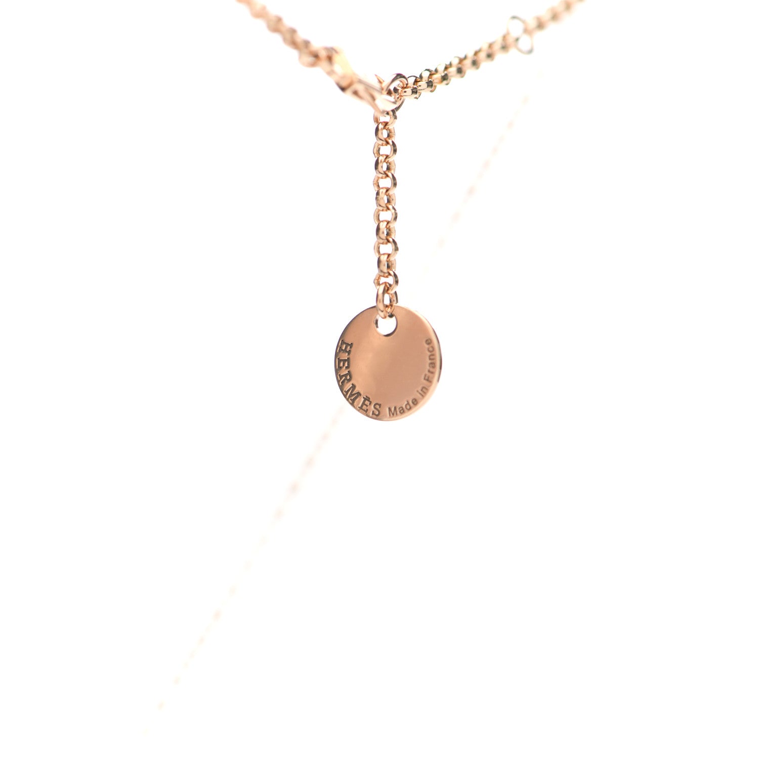 Hermes 18K Rose Gold PM Kelly Clochette Necklace 6 of 7