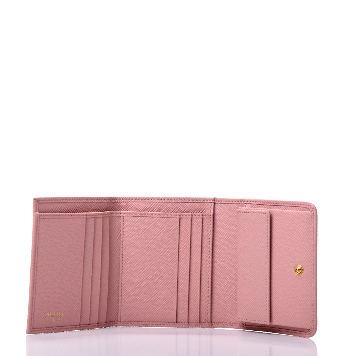 Saffiano Metal Tri-Fold Wallet Orchidea