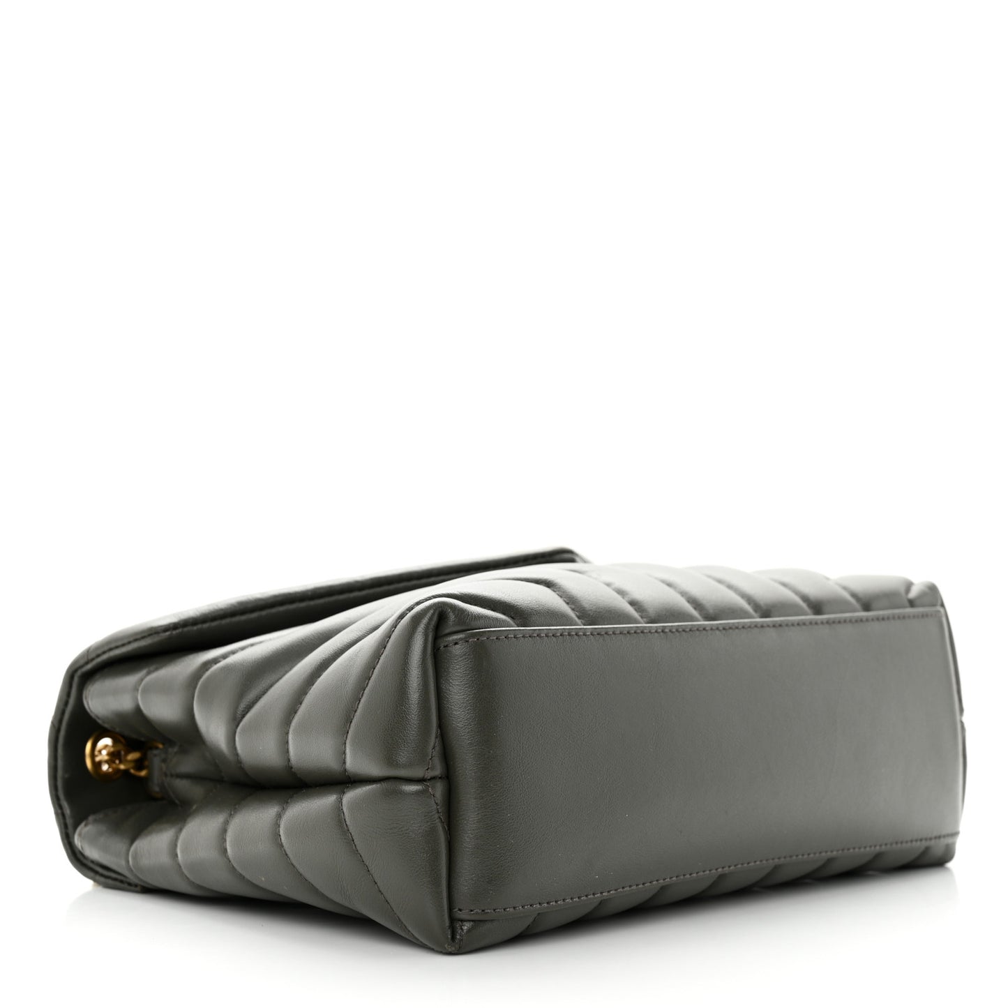 Calfskin Y Quilted Monogram Small Loulou Chain Satchel Olive