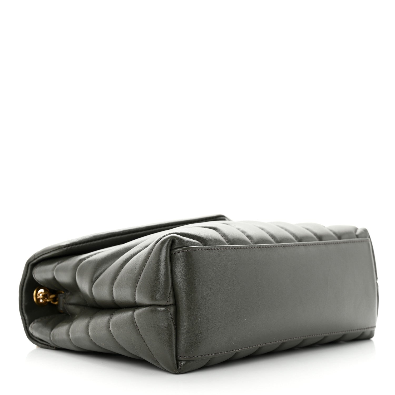 Saint Laurent Calfskin Y Quilted Monogram Small Loulou Chain Satchel Olive 4 of 15