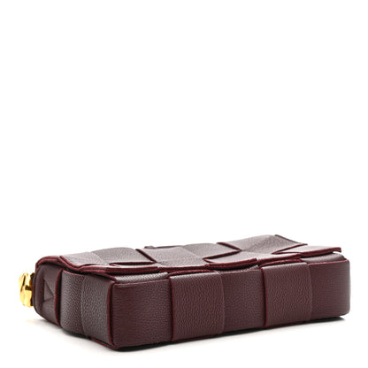 Bottega Veneta Grained Calfskin Maxi Intrecciato Cassette Crossbody Bag Bordeaux 4 of 13