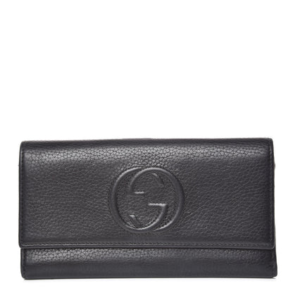 Gucci Pebbled Calfskin Large Soho Continental Wallet Black 1 of 10