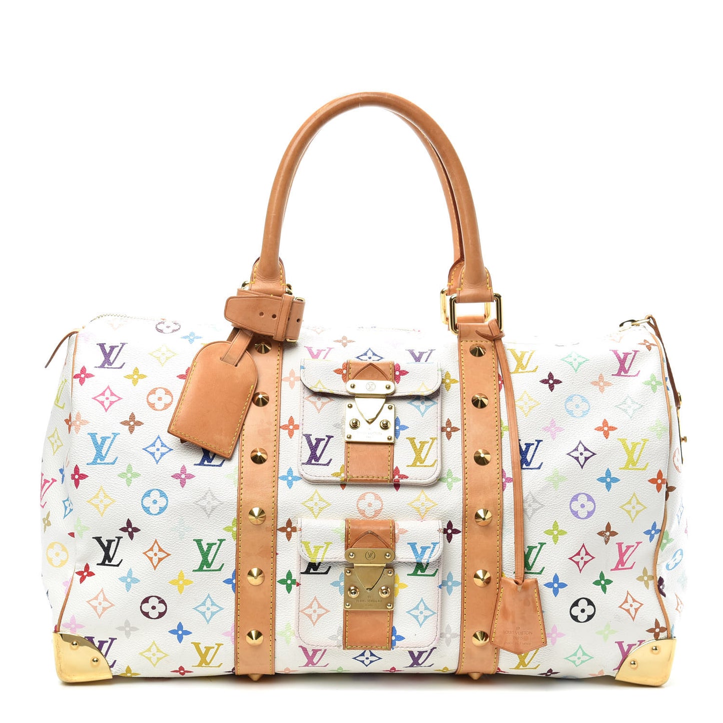 Monogram Multicolor Keepall 45 White