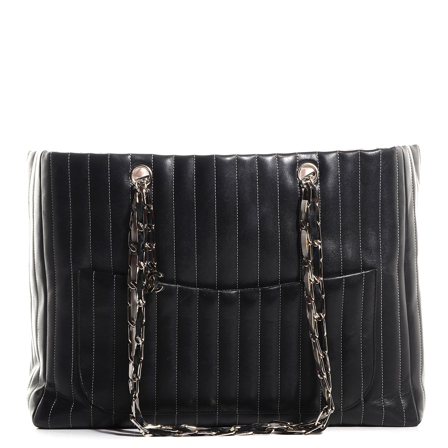 Chanel Lambskin Vertical Quilted Large Mademoiselle Tote Black 1 of 7