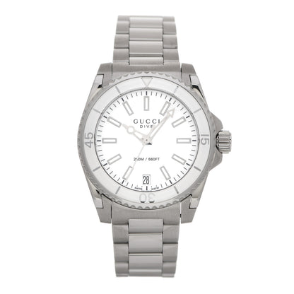 Gucci Stainless Steel 32mm Dive Quartz Watch White 1 of 5