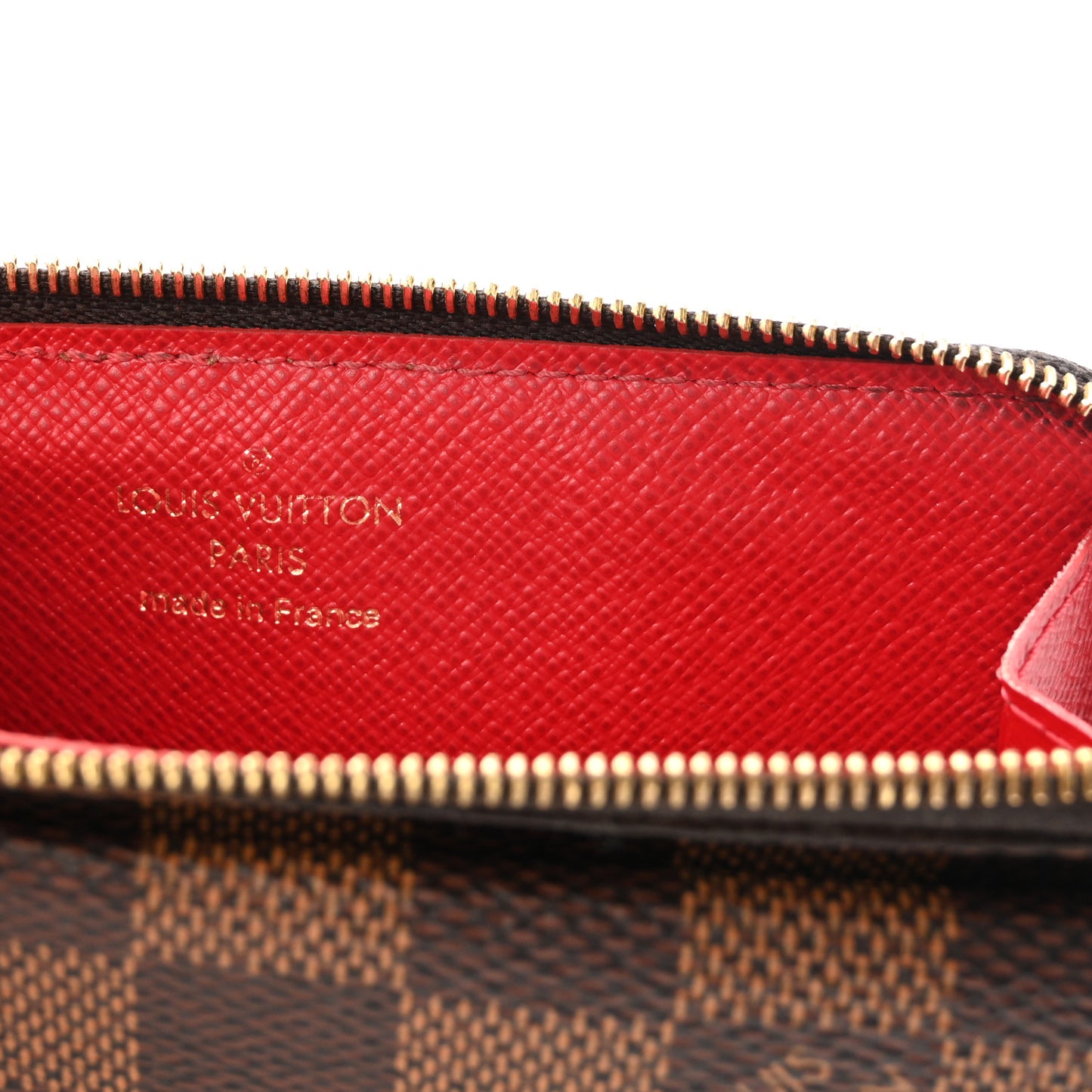 Damier Ebene Recto Verso Card Holder Red