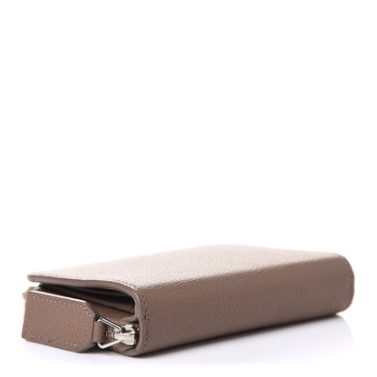 Saint Laurent Grained Calfskin Rive Gauche Compact Zip Around Wallet Taupe 4 of 7
