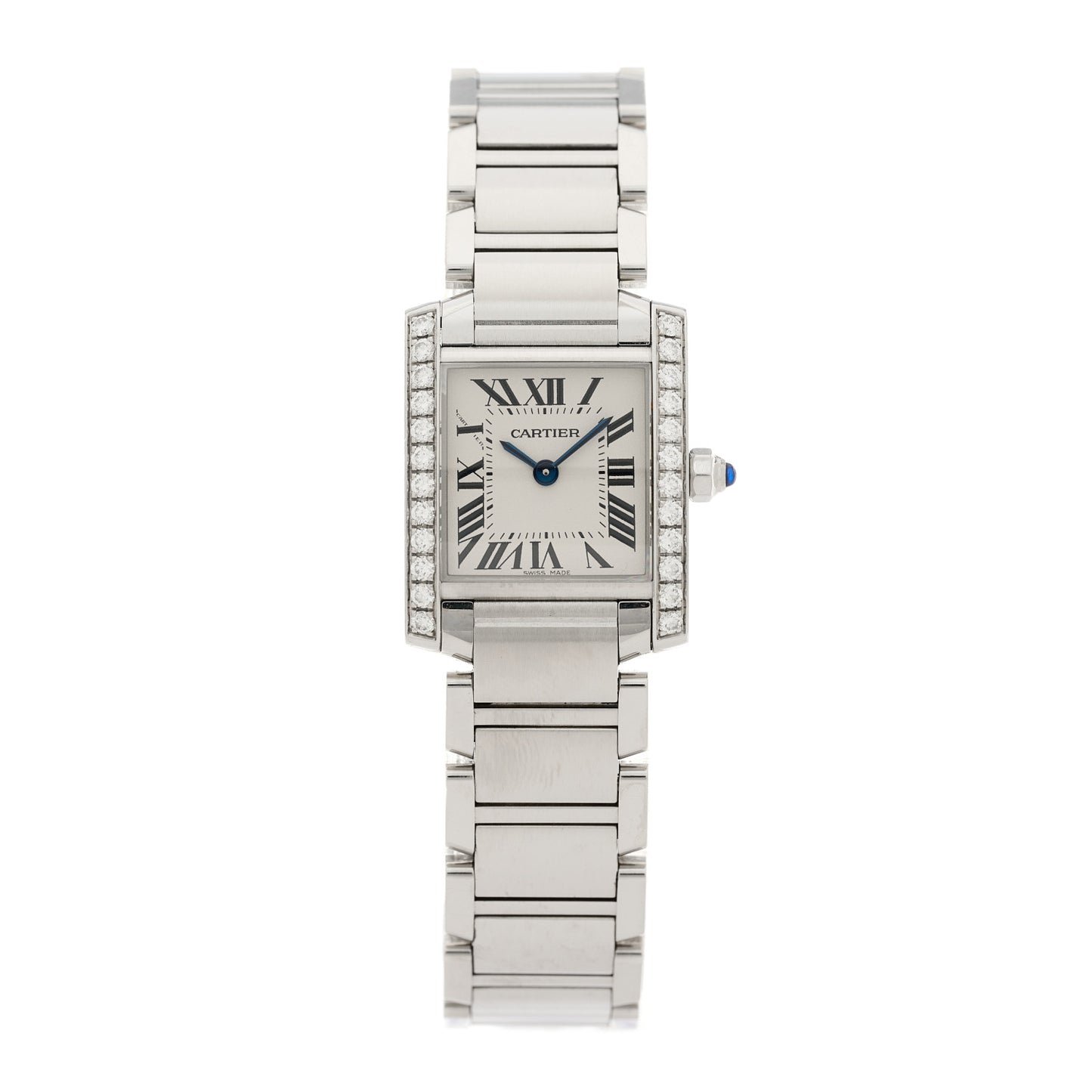 Stainless Steel Diamond Bezel 20mm Tank Francaise Quartz Watch