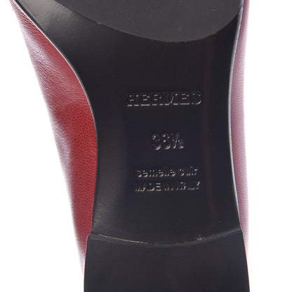 Hermes Goatskin Womens Royal Loafers 36.5 Rouge Tibétain 7 of 10