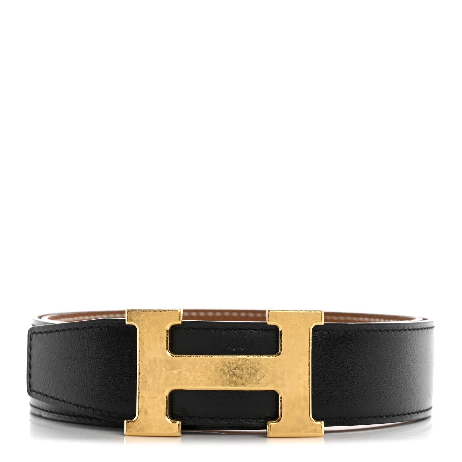 Hermes Box Togo 32mm Martelee H Belt 75 30 Black Gold 1 of 6