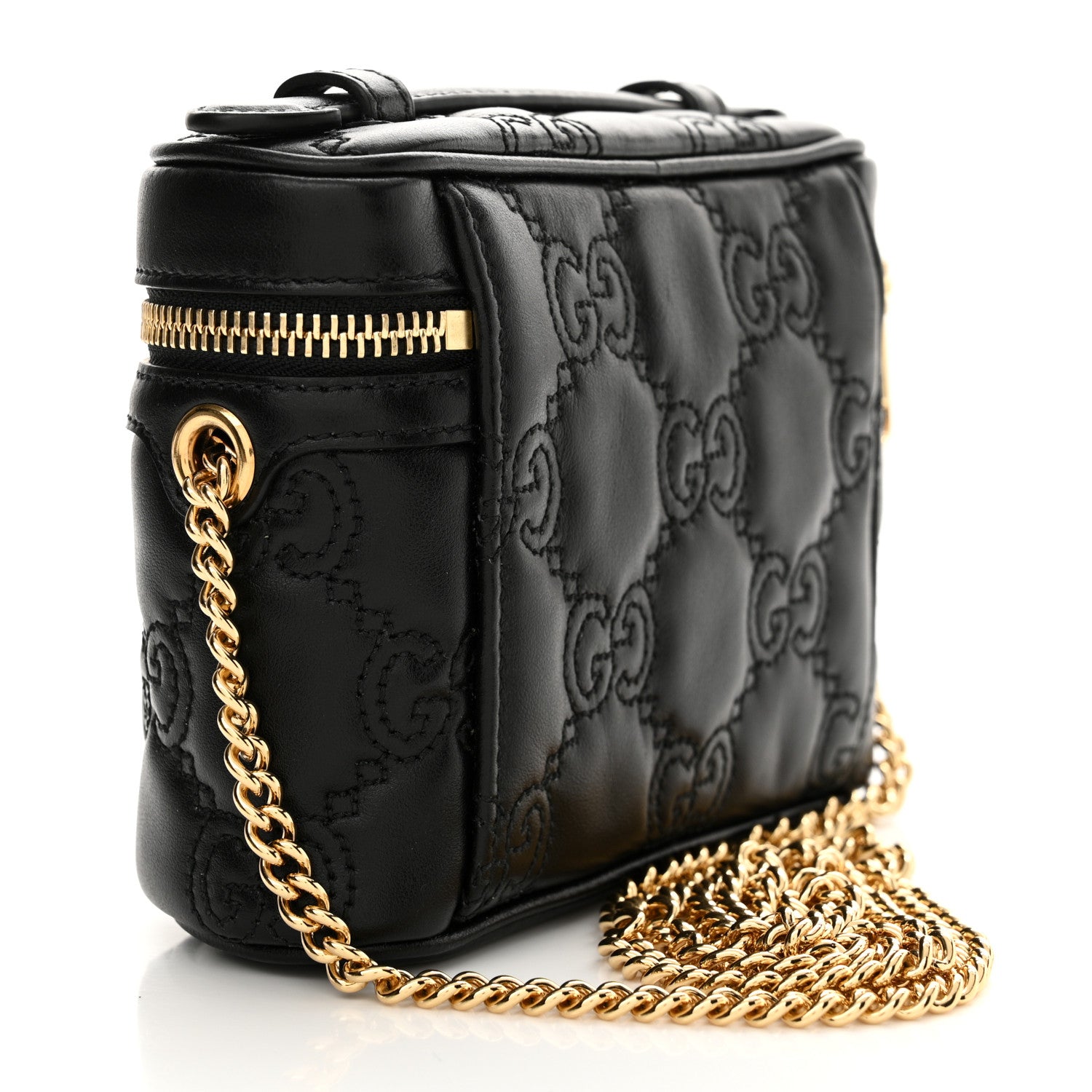 Gucci Calfskin GG Matelasse Mini Top Handle Bag Black 3 of 12
