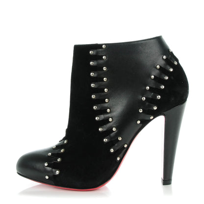 Christian Louboutin Veau Velours Shiny Calf Volvotico 100 Booties 38.5 Black 1 of 8