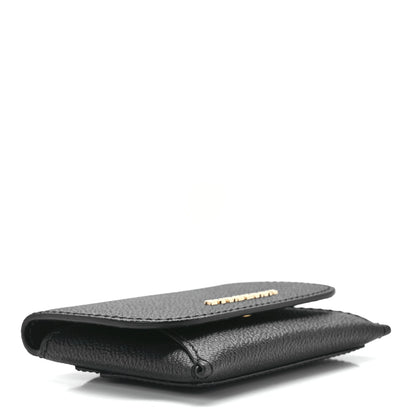 Burberry Soft Grain Calfskin Haymarket Check Mayfield Card Case Black 6 of 12
