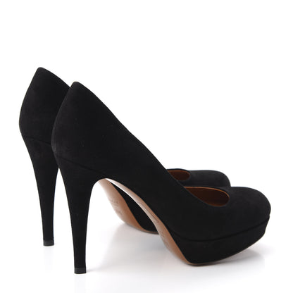 Gucci Suede Platform Round Toe Betty Pumps 35.5 Black 4 of 9
