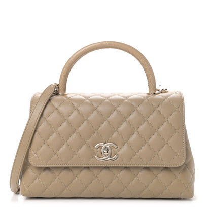 Chanel Caviar Lizard Embossed Quilted Small Coco Handle Flap Dark Beige 1 of 4