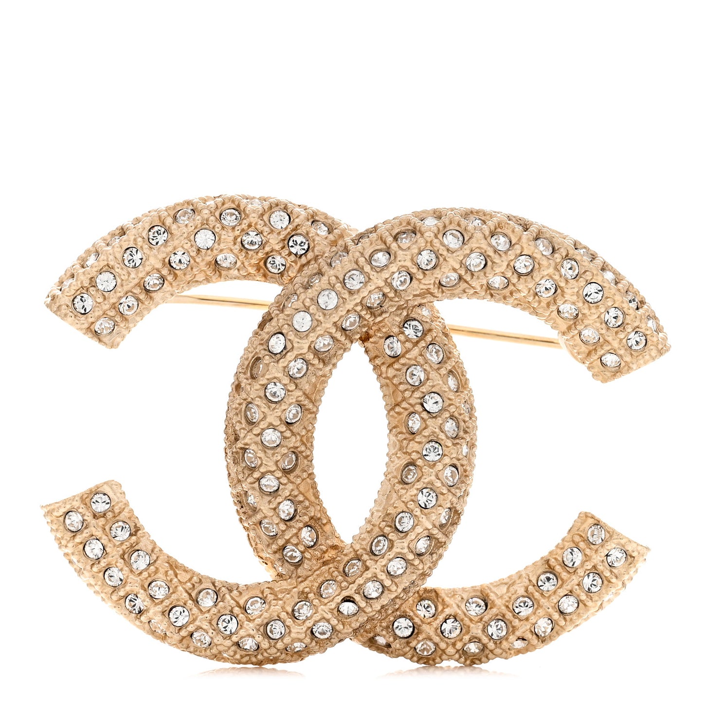 Crystal CC Brooch Light Gold