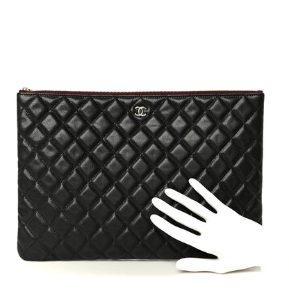 Chanel Caviar Quilted Large Cosmetic Case Black 2 of 8