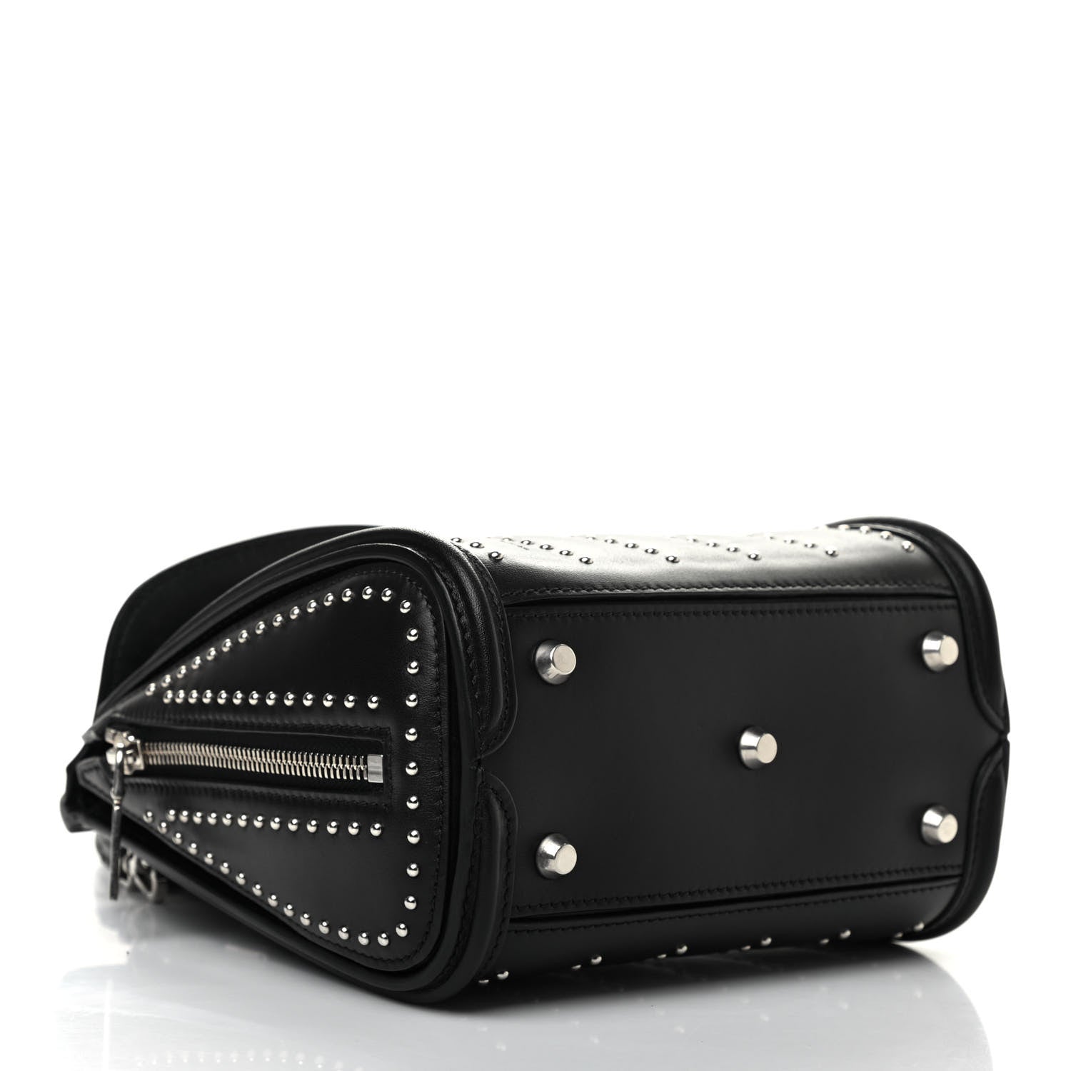 Alexander McQueen Calfskin Studded Mini Heroine Shoulder Bag Black 4 of 10