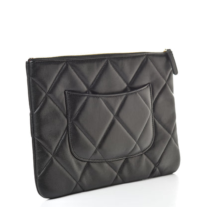 Chanel Goatskin Quilted Large 19 Cosmetic Case Black 3 of 8