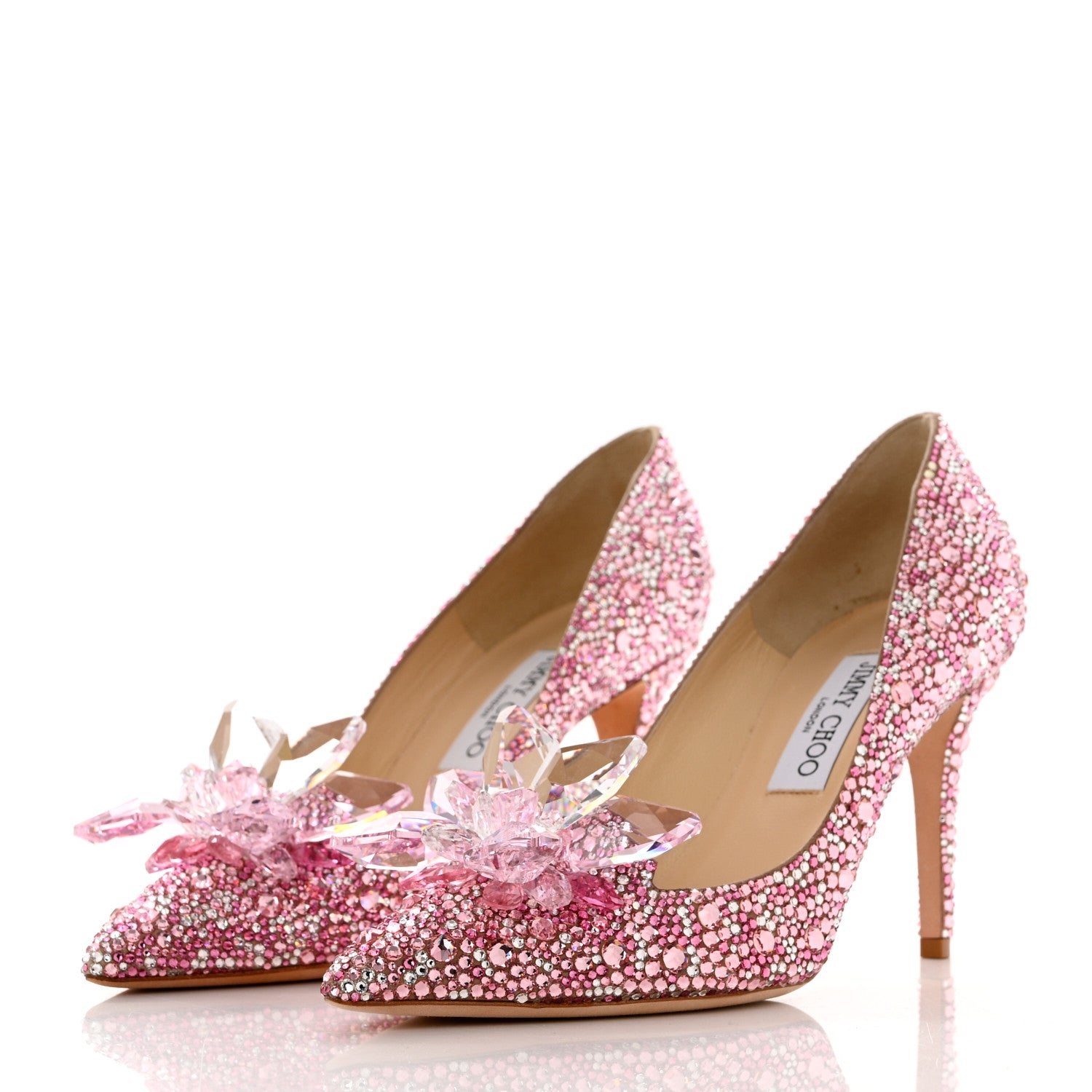 Jimmy Choo Suede Crystal Alia Pumps 39.5 Rose Mix 3 of 11