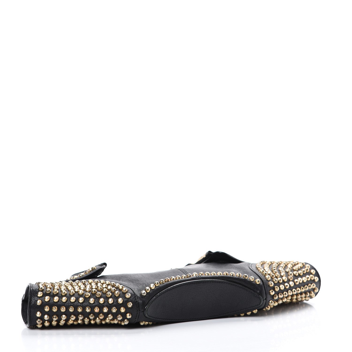 Alexander McQueen Calfskin Studded De Manta Clutch Black 3 of 12