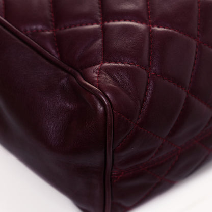 Chanel Lambskin Quilted Tote Burgundy 10 of 18