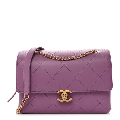 Chanel Lambskin Sleek And Chic Flap Purple 1 of 10