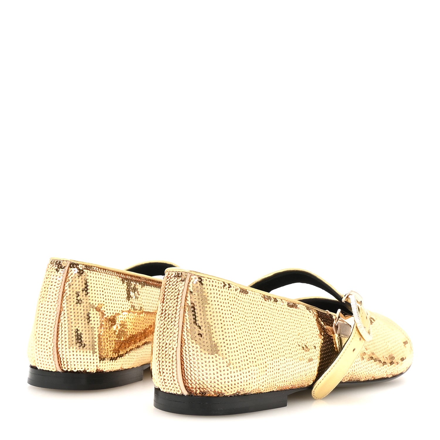 Chanel Sequin Mary Jane Flats 39.5 Golden 5 of 9