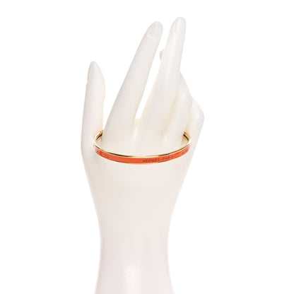 Hermes Enamel Printed Extra Narrow Uni Bracelet 65 Orange 2 of 6
