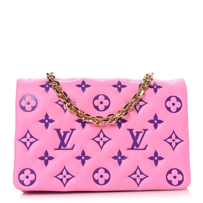 Louis Vuitton Lambskin Embossed Monogram Vuittamins Pochette Coussin Rose Violet 1 of 9