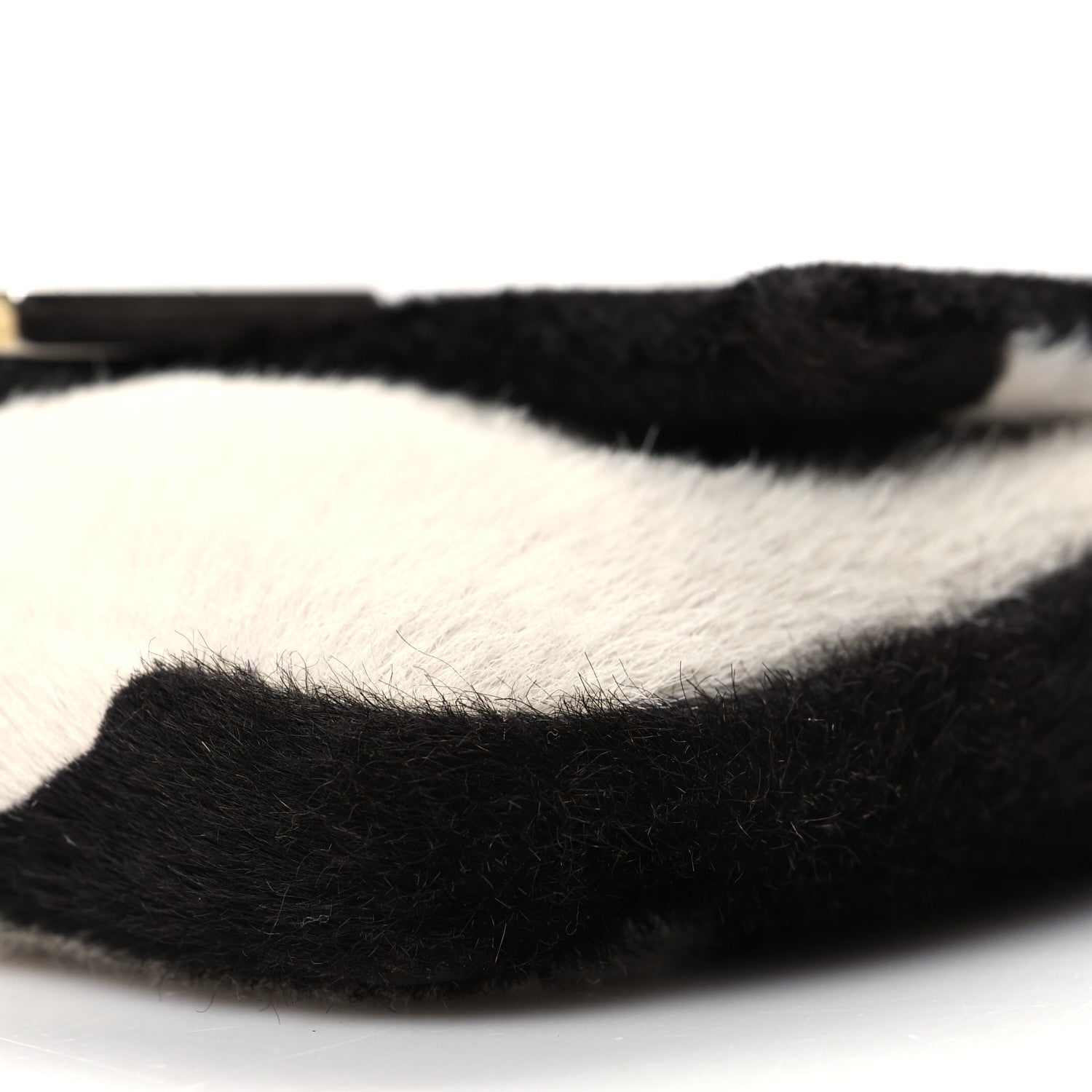 Fendi Calf Hair Cow Print Phone Baguette Black White 10 of 12