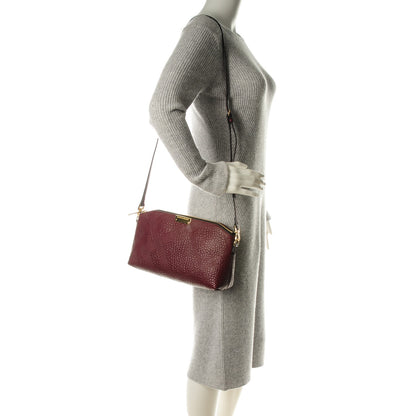 Burberry Signature Grain Calfskin Check Embossed Small Chichester Crossbody Clutch Bag Red 2 of 8