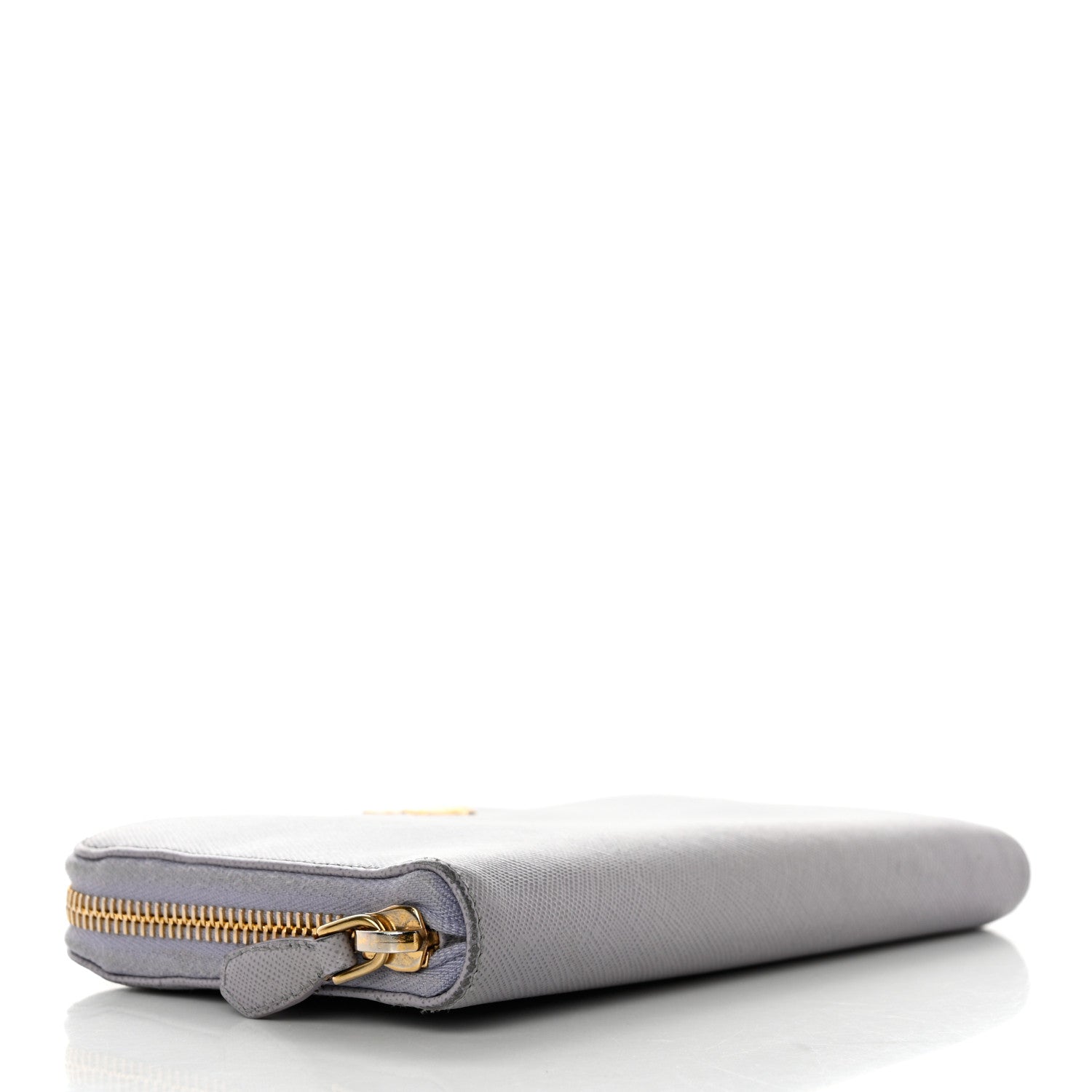 Prada Saffiano Metal Zip Around Wallet Grey 4 of 13
