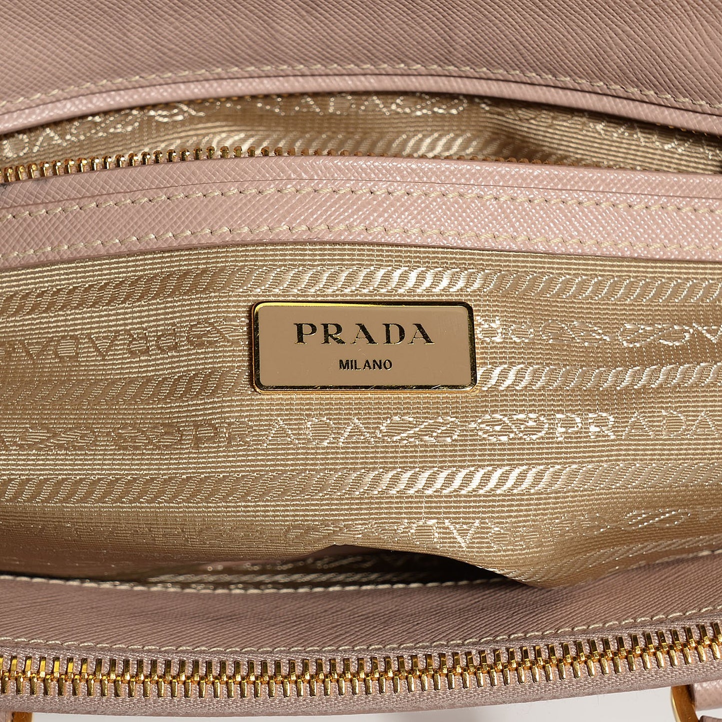 Saffiano Lux Small Double Zip Tote Cammeo