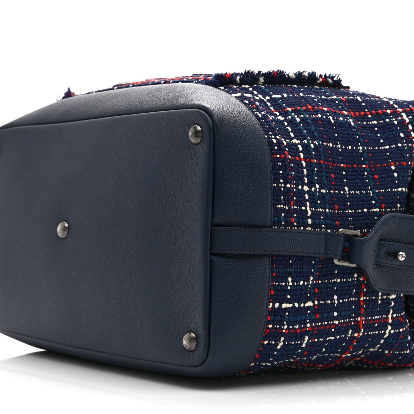 Tweed Large Trip Bowling Bag  Navy Burgundy
