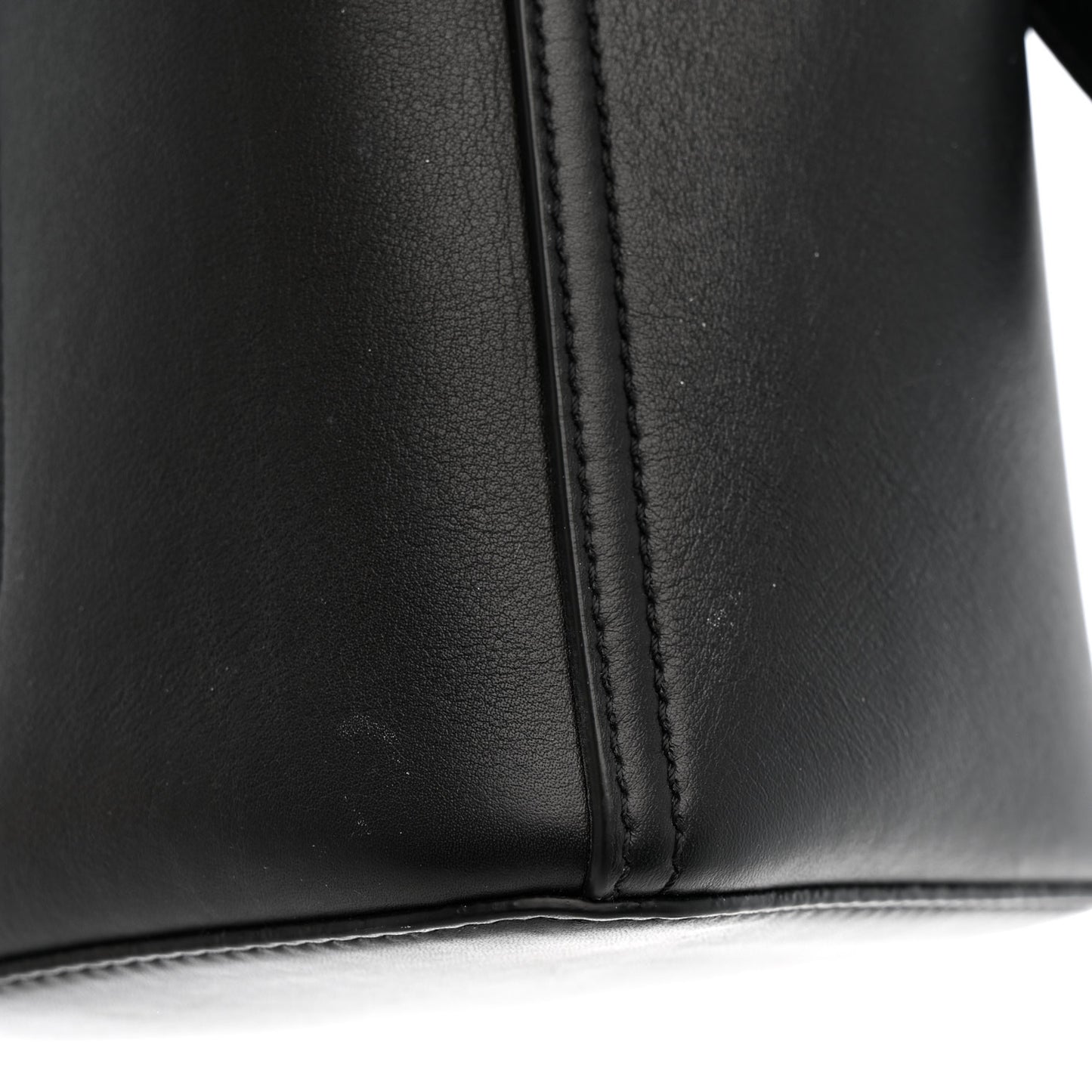 Soft Grained Calfskin Mini Pebble Bucket Bag Black