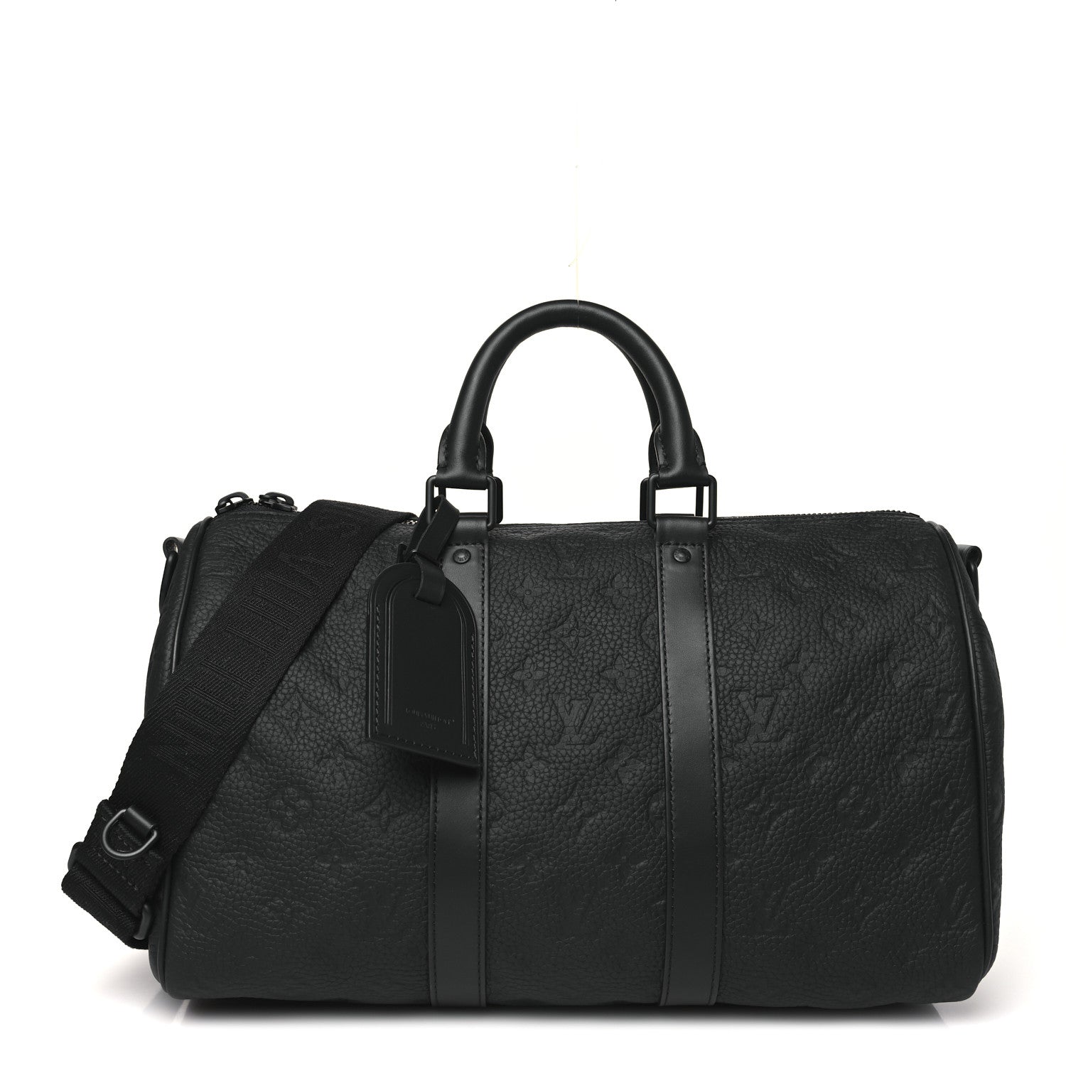 Louis Vuitton Monogram Taurillon Keepall Bandouliere 35 Black 1 of 9