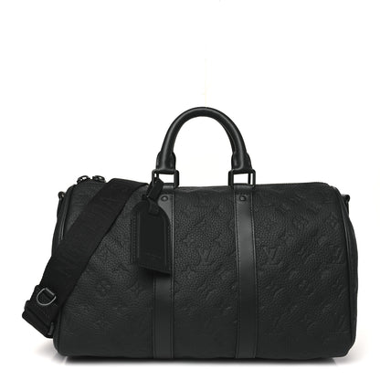 Louis Vuitton Monogram Taurillon Keepall Bandouliere 35 Black 1 of 9