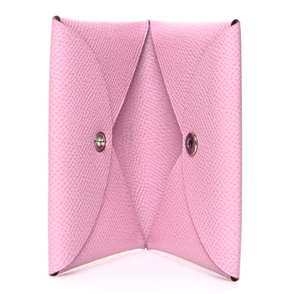 Hermes Epsom Calvi Card Case Mauve Sylvestre 5 of 13