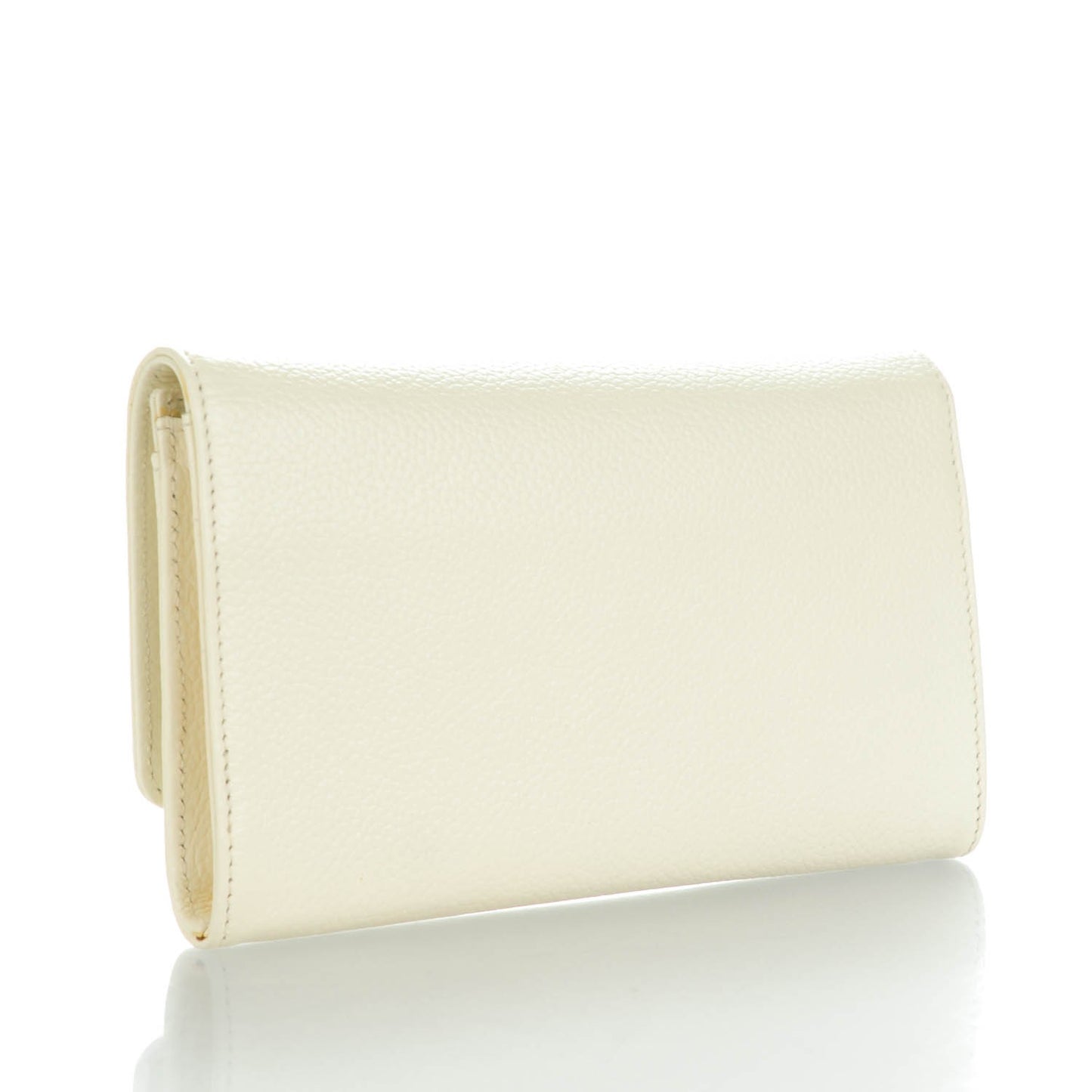 Calfskin Mademoiselle Clutch Wallet White
