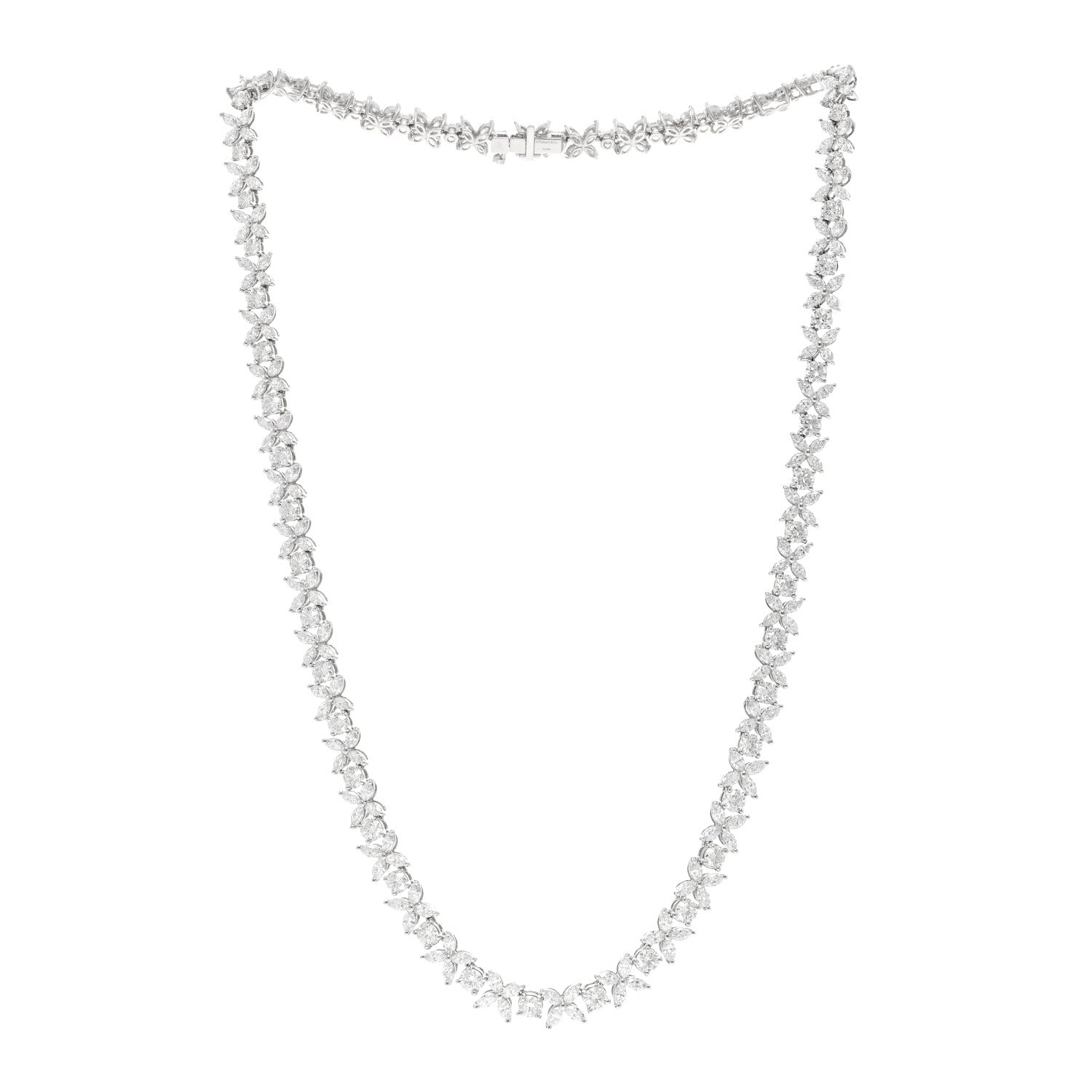Tiffany Platinum Diamond Victoria Alternating Graduated Necklace 3 of 6