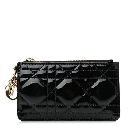 Christian Dior Patent Cannage Lady Dior Key Pouch Black 1 of 9
