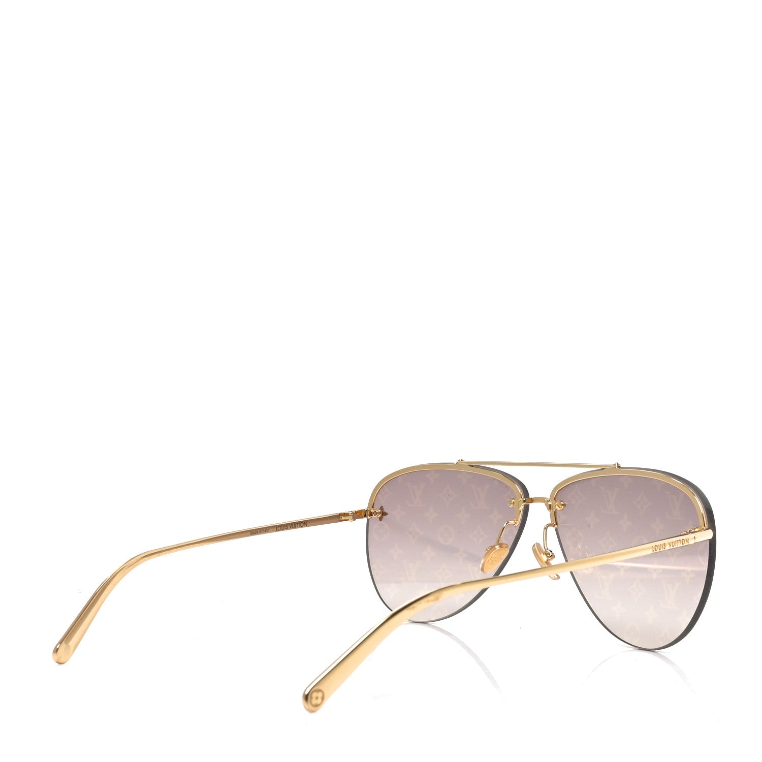 Louis Vuitton Metal Monogram LV Pilot Light Sunglasses Z1913U Gold Gradiant Brown 4 of 8