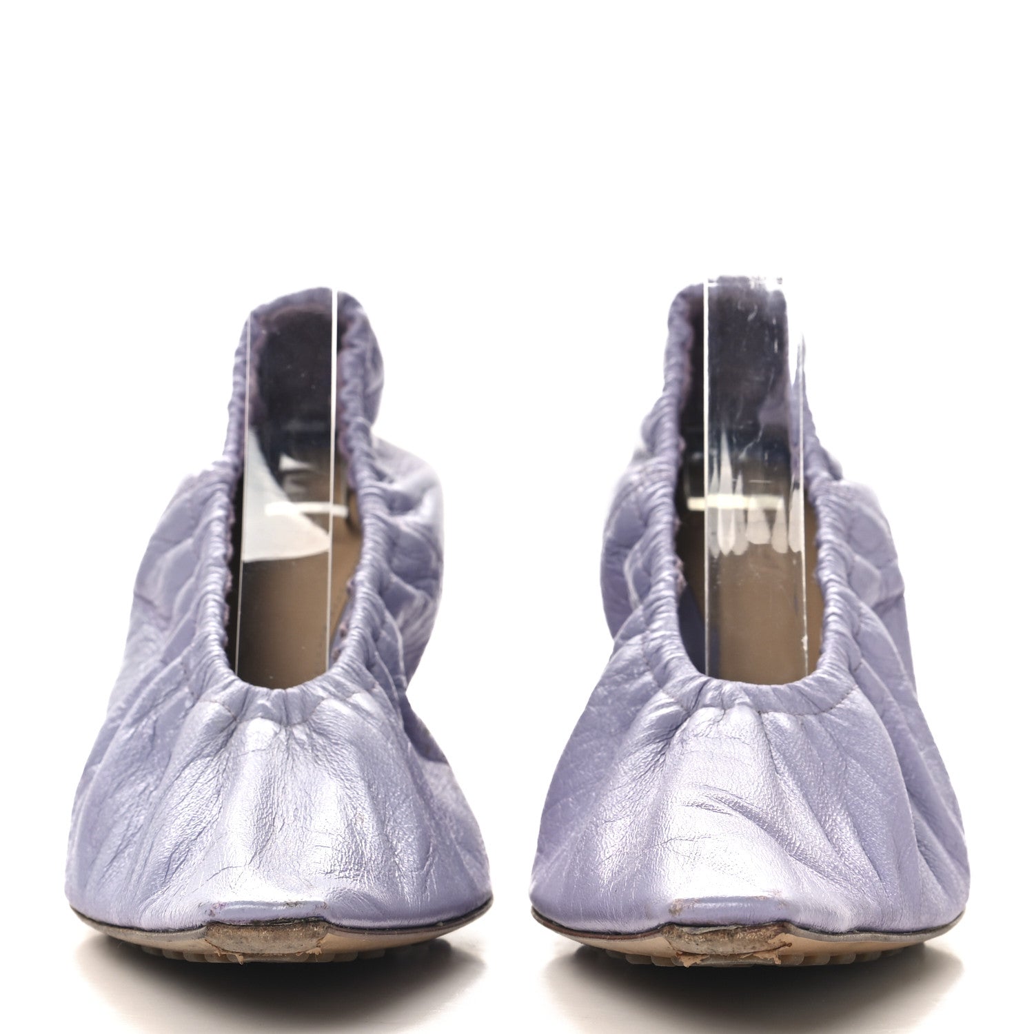 Bottega Veneta Crushed Nappa Glitter Plexiglass Almond Pumps 40 Lilac 3 of 11