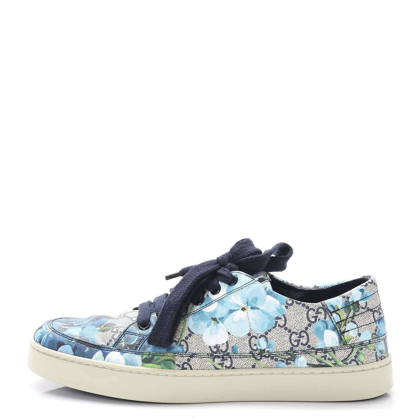 GG Supreme Monogram Blooms Mens Low Top Sneakers 7.5 Beige Blue