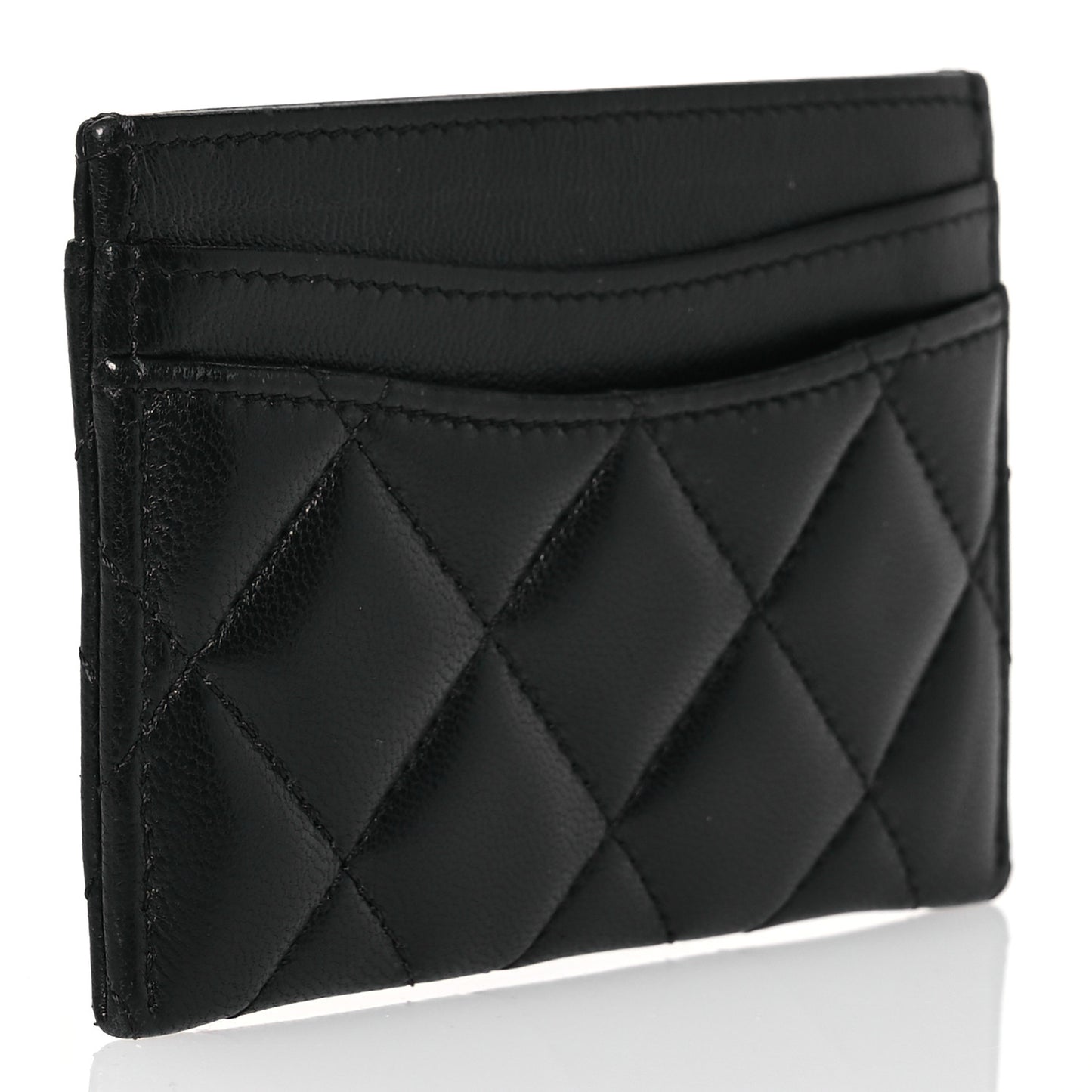 Lambskin Quilted Card Holder So Black