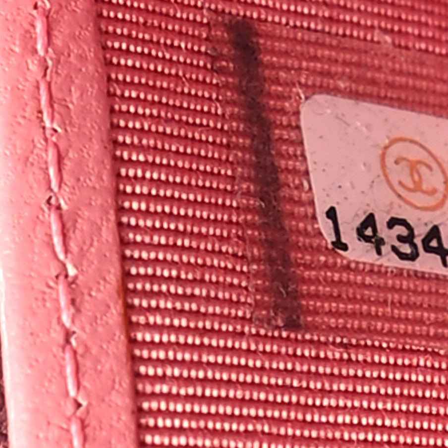 Lambskin Quilted Large Gusset Zip Around Wallet Pink