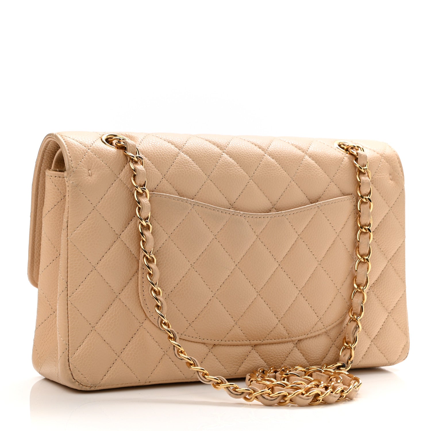 Chanel Caviar Quilted Medium Double Flap Beige 3 of 10
